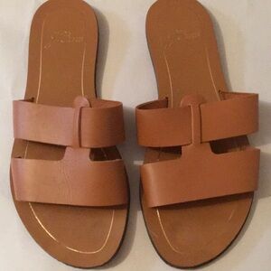 J. Crew Women's Tan Interlocking Strap Cyprus Sandals